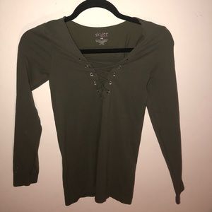 Stretchy Olive Green Long Sleeve